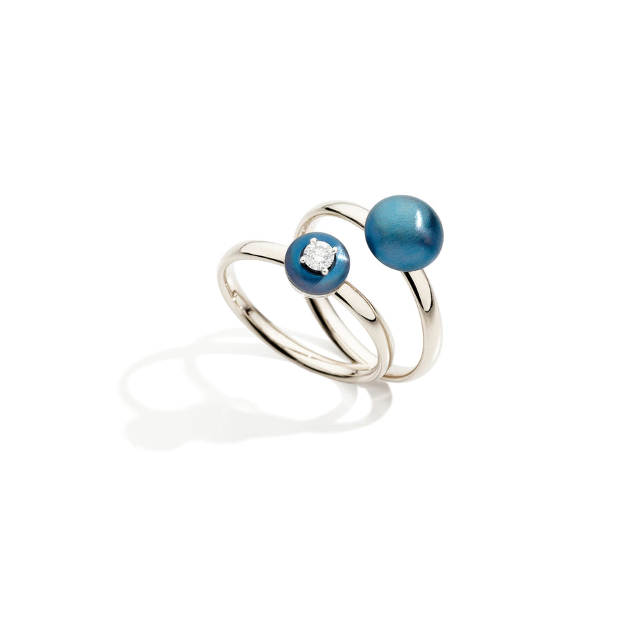 Midi Cabochon Embrasse Moi Titanium "Sapphire Blue" Ring