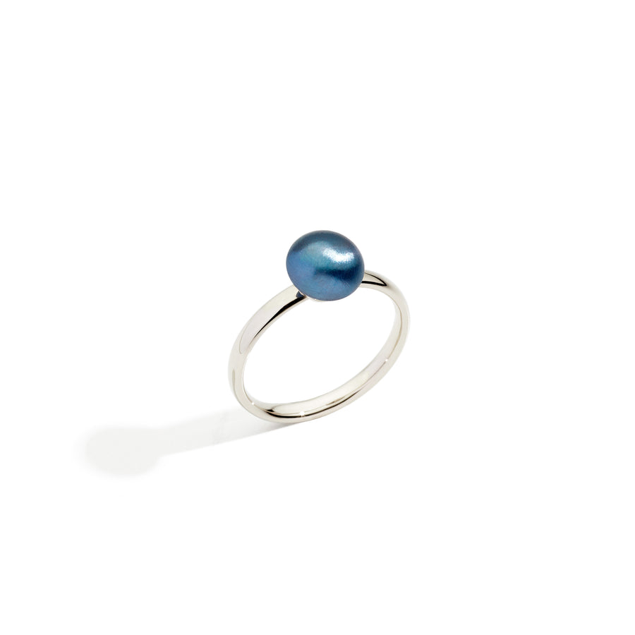 Midi Cabochon Embrasse Moi Titanium "Sapphire Blue" Ring