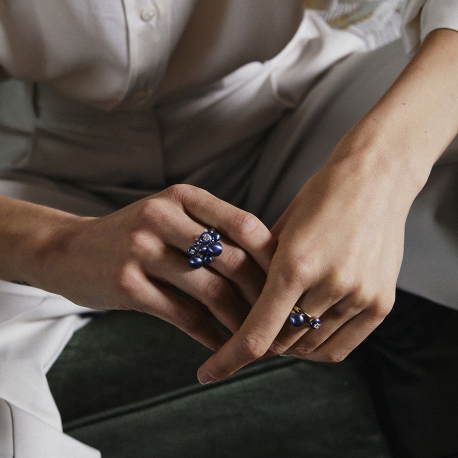 Midi Cabochon Embrasse Moi Titanium "Sapphire Blue" Ring