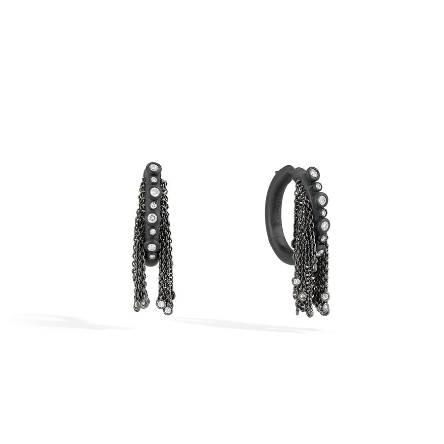 Ziegfeld Earrings "T-Black and Diamonds"