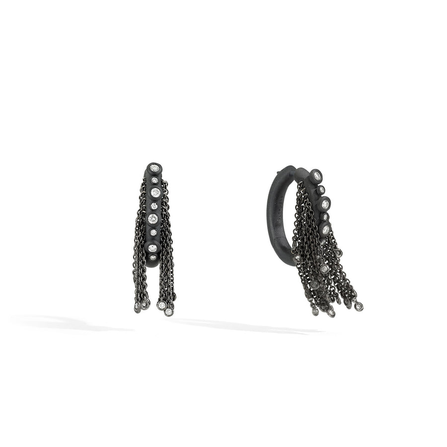 Ziegfeld Earrings "T-Black and Diamonds"