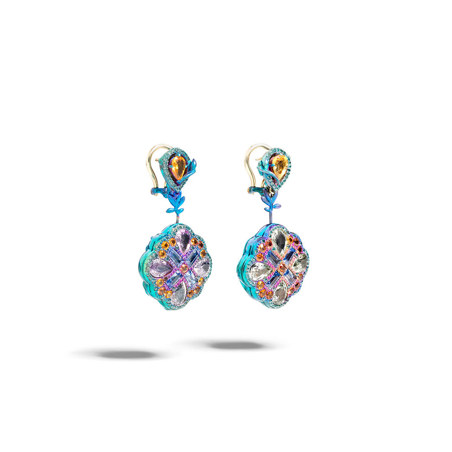 Jardin Secret Earrings "The Bunny Chases the Butterfly"