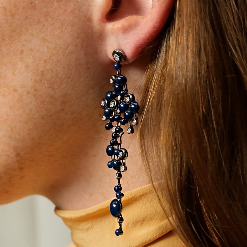 Chandelier Earrings Embrasse Moi Rock "Blue"