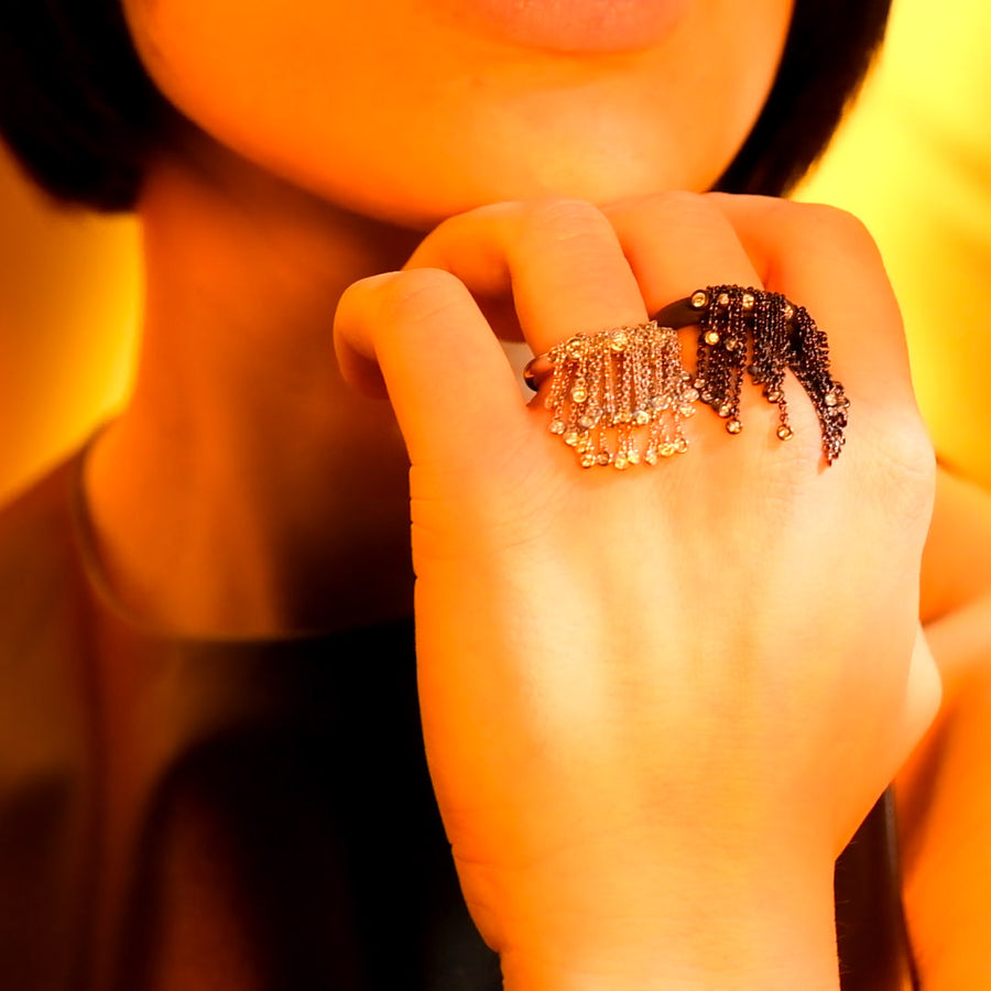 Ziegfeld "T-Black and Diamonds" Ring